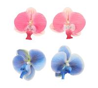 Beavorty 2 Pairs Detachable Flower Shoe Buckles Butterfly Orchid Clip-on Shoe Clips Plastic Orchid for Sneakers and Heels Women Weddings Parties Blue and Deep Pink
