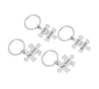 Beavorty 2 Pairs Stainless Steel Puzzle Piece Keychains Sibling Matching Set for Sisters and Glossy Keyrings Lightweight Decorative Accessories Gift