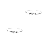 Beavorty 2 pcs Adjustable Vintage Silver Plated Arm Bracelet with Shaking Hands Pattern Creative Wrist Accessory for Women Comfortable Smooth Surface Cuff for Daily Party and Cosplay Wear
