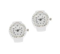 Beavorty 2 pcs Fashion Diamond Decorative Ring Watch for Women Lightweight Stylish Five Petal Flower Design Easy to Wear Jewelry Accessory Daily Matching
