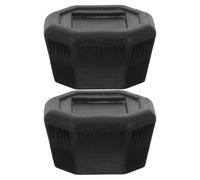 Beavorty 2 Pcs Tennis Racket Butt Cap Grip Cover Rubber Handle End Caps Black Tennis Racquet Accessories for Racquet Sports