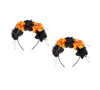 Beavorty 2 pcs Women Halloween Simulated Flowers Hairband Creative Spider Headdress Comfortable and Easy to Wear Costume Accessory for Halloween Celebrations Orange