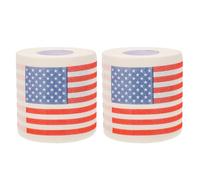 Beavorty 2 Rolls American Flag Toilet Paper Roll Printed Bathroom Tissue Paper Patriotic Toilet Napkins for Home Use