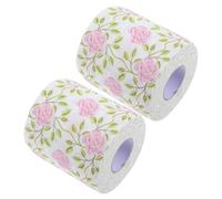 Beavorty 2 Rolls Floral Toilet Paper Novelty Bathroom Tissue Flower Pattern Toilet Tissues, Decorative Hand Towel Napkins for Office Home Travel