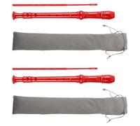 Beavorty 2 Sets German Style 8 Hole Soprano Recorder, Easy Play Abs Material with Cleaning Rod and Fabric Pouch, Comfortable for Small Hands, for School and Group Learning Sessions