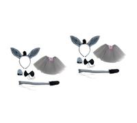 Beavorty 2 Sets Halloween Costume Cosplay Brown Donkey Fancy Dress Boys and Girls Hairband