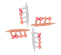 Beavorty 2 Sets Silicone Toe Separators for Pedicure Ergonomic Non Slip Nail Separators with Strawberry Design Reusable and Washable Toe Spacers for Womens Nail Art and Alignment Correction