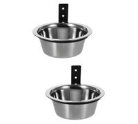 Beavorty 2 Sets Stainless Steel Elevated Dog Bowl with Smooth Surface and Easy to Clean Design, Hanging Wall Mounted Pet Food Bowl for Comfortable Feeding, Contemporary Simple Style