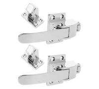Beavorty 2 Sets Universal Fit Springloaded Fridge Latch Handle for Walk-in Coolers and Convenience Stores, Silver Metal Freezer Door Lock Enhanced Durability, Appliance Handle