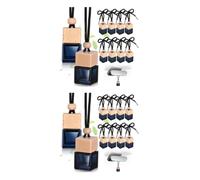 Beavorty 20 Pcs Hanging Glass Bottle for Car Air Freshener Pendant, Empty and Refillable Diffuser Bottle with Wooden Cap and Hanging Rope, Versatile Decor for Rearview Mirror Auto
