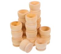 Beavorty 20 Pieces Natural Wood Easter Egg Holders 4x5cm Wooden Egg Cups for Easter Party Decorations and ’ Craft Supplies