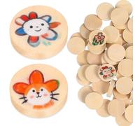 Beavorty 20Mm Wooden Circles 100 Pcs Unfinished Wood Pieces for Handmade Crafts and Centrepiece Decoration
