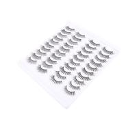 Beavorty 20pairs Realistic False Eyelashes Self Adhesive Magnetic Wispy Half Lashes Natural Makeup Lashes for Women