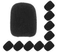 Beavorty 20pcs Black Sponge Microphone Windscreen Cover 30x22x8mm Standard Handheld Mic Foam Caps for Stage and Live Sound Use