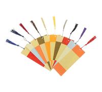 Beavorty 20pcs DIY Blank Paper Bookmarks 7x21cm Mixed Gold Fish Roe Color, Unpainted Calligraphy Craft Bookmarks with Tassels for Bible Study and Art Journals Random Color