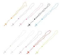 Beavorty 20pcs Glow in Dark Plastic Cross Pendant Necklaces Mixed Colors Lightweight Faith Necklaces for Women Men Decorative Accessories