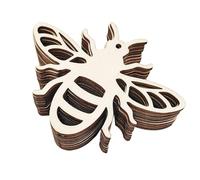 Beavorty 20pcs Hollow Wooden Bee Pendants Bee Shaped Embellishments Wood Slice Craft Decorations for Home and Garden Hanging Ornaments