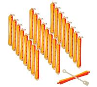 Beavorty 24pcs Hair Perm Rods Elastic Rubber Bands, Hollow Two-color Perm Rollers (red Yellow), Hairdressing Styling Tools for Salon and Barber Use
