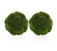 Beavorty 2pcs 12cm Artificial Moss Topiary Balls for Indoor Decorative Crafts, Hanging Faux Greenery Spheres for Home, Garden Party, Wedding Centerpiece and Window Display