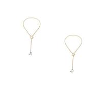 Beavorty 2pcs Adjustable Gold Star and Moon Necklace Y Shaped Choker for Women Elegant Lasso Pendant Jewelry for Everyday Wear and Special Occasions