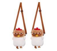 Beavorty 2Pcs Adorable Plush Chicken Crossbody Bag Cute Cartoon Shoulder Purse for Women Soft Furry Tote for Daily Use Fun and Quirky Animal Design for Shopping