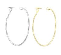 Beavorty 2pcs Antique Metal Pocket Watch Chains Decorative Watch Chains with Classic Retro Design for Christmas or Anniversary