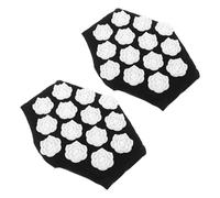 Beavorty 2pcs Back Massage Gloves with Acupressure Palm Design for Muscle Relaxation and Hand Reflexology, Black Small Diamond Pattern Spa Gloves for Home Use