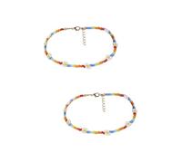 Beavorty 2pcs Bohemian Handmade Beaded Necklace for Women Colorful Seed Bead Choker Jewelry Lightweight Accessory for Boho Style and Daily Wear