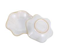 Beavorty 2pcs Ceramic Lotus Leaf Jewelry Tray Small Ring Dish for Earrings Necklaces Bracelets Key Holder Multifunctional Storage Bowls Easy to Clean Accessory Organizer