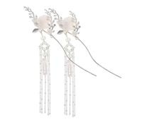 Beavorty 2pcs Chinese Style Hairpins for Women Retro Moon Flower Hair Chopsticks with Tassels Hanfu Hair Accessories for Festivals Parties and Traditional Hairstyles