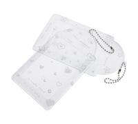 Beavorty 2pcs Glitter PVC Card Holder Sleeve for 3 Inch Student Id Cards | Kawaii Style, Wear Resistant and Easy to Carry, School and Office Use, Fits Cards
