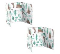 Beavorty 2pcs Green Cactus Kitchen Oil Splash Guard, Aluminum Foil Stove Shield Splash-Proof Baffle for Gas Cooktop Heat Insulation and Oil Deflection Random Color