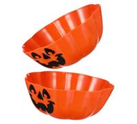 Beavorty 2pcs Halloween Candy Bowl Orange Large Capacity Reusable