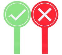 Beavorty 2pcs Handheld Answer Paddles for Classroom Voting and Teacher-student Interaction, Red and Green Sturdy Teaching Prop Signs for Educational Games and Early Childhood Activities