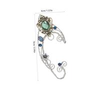 Beavorty 2pcs Handmade Green Crystal Fairy Ear Cuff Earrings Lightweight Elf Wrap for Women Comfortable All-day Wear Unique Charm Wedding Party Jewelry