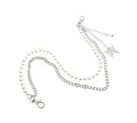 Beavorty 2Pcs Handmade Pearl Trouser Chain Silver Decorative Waist Accessory for Women Elegant and Versatile Design for Beach Parties Weddings and More