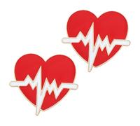 Beavorty 2pcs Heart Electrocardiogram Brooch Pins Decorative Medical Brooch for Doctors Nurses Medical Students Decoration for Birthdays Year