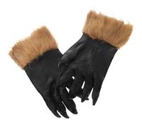 Beavorty 2pcs Horrific Wolf Gloves Scary Halloween Trick Gloves for Costume Party Premium Durable Vinyl Werewolf Prop for Festivals Gatherings