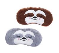 Beavorty 2pcs Kids Sleeping Mask: Cute Plush Animal Sleeping Eye Fuzzy Blindfold Eyeshade for School Office Home Use