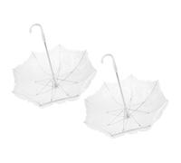 Beavorty 2pcs Lace Wedding Umbrella Props for Bridal Photography Elegant Parasol for Stage Performance Classic Lace Design Durable Construction Romantic Atmosphere