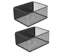 Beavorty 2pcs Magnetic Refrigerator Side Storage Baskets Black Mesh Spice Organizer for Kitchen Fridge Hanging Rack Space Saving Onion Garlic Holder
