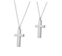 Beavorty 2pcs Memorial Ashes Holder Cross Necklace Cremation Keepsake Pendant for Men Women with Secure Closure Portable Urn Jewelry for Cherishing Loved Ones