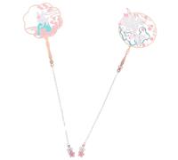 Beavorty 2pcs Metal Animal Pendant Bookmarks Set, Small Chain Hanging Book Markers with Nine-Tailed Fox Fan and Spring Rabbit Designs, Decorative Book Accessories for Readers