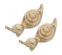 Beavorty 2pcs Mini Snail Brass Drawer Knobs, Decorative Small Cabinet Handles for Wardrobe, Cupboard, Shoe Cabinet, Furniture Door Accessories, Retro Brass Pulls for Home Use