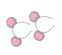 Beavorty 2pcs Mouse Ear Headband Comfortable Fit Animal Hair Hoops for Halloween Party Cosplay Performing Prop Hair Accessories for Unisex Birthday and Masquerade