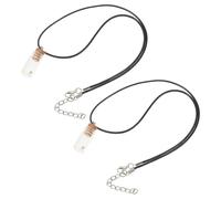 Beavorty 2pcs Mustard Seed Glass Vial Necklace with Pu Leather Cord, Small Inspirational Religious Pendant Jewelry for Men and Women, Christian Faith Charm Keepsake