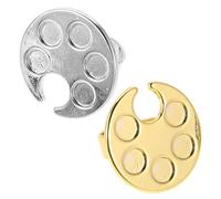 Beavorty 2pcs Nail Mixing Ring Palette Set for Nail Care Experts and On-the-go Artists Metal Material Ringshaped Design Safe User Experience Stylish and Minimalist Manicure Tool