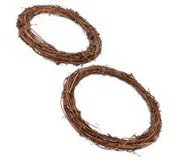 Beavorty 2pcs Natural Rattan Vine Wreaths 20cm Small Grapevine Rings for DIY Christmas Craft, Wedding and Home Hanging Decoration Garland Circles