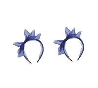 Beavorty 2pcs Organza Bow Headband for Women Lightweight Big Bowknot Hair Hoop with Firm Hold Casual and Event Ready Hair Accessory Stylish Twisted Bow Twist Headband Blue