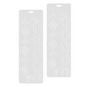 Beavorty 2pcs Plastic Quilt Templates for Sewing and Embroidery - 17.6" Patchwork Stencils with Corner and Border Patterns for Hand and Machine Quilting Craft